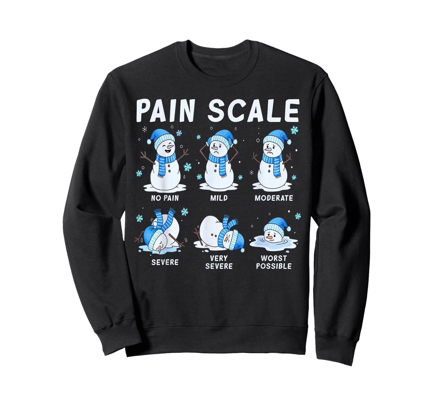 Pain Scale Snowman Nurse Christmas Xmas Snow Pajamas Holiday T-Shirt