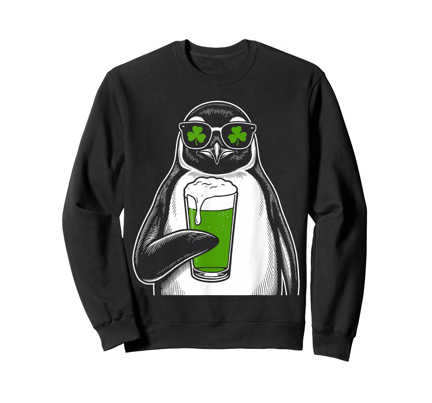 Penguin St Patty's Shamrock Beer Funny St Patrick's Day T-Shirt