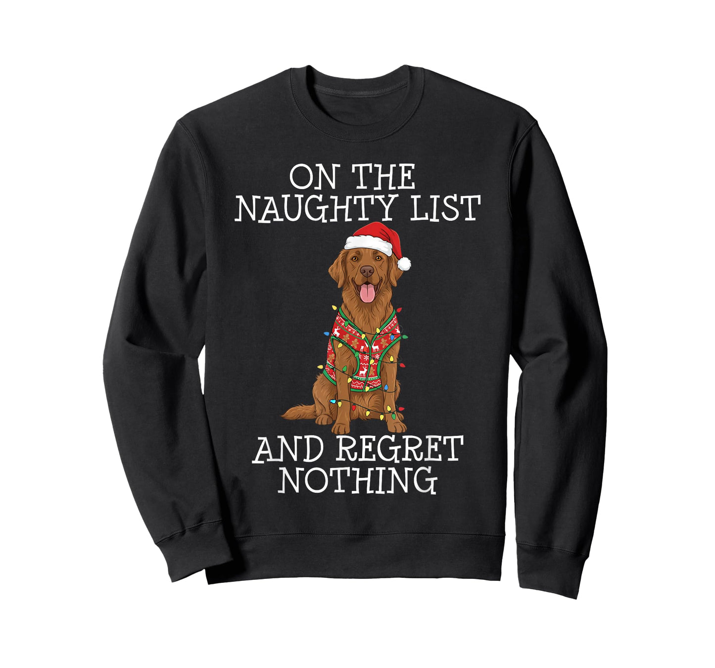 Funny Christmas Chesapeake Bay Retriever Naughty List T-Shirt