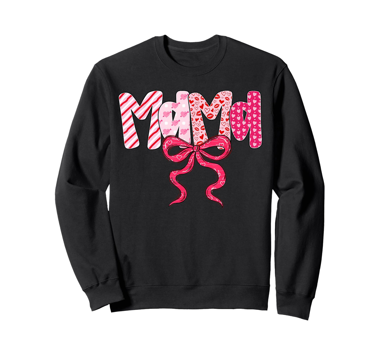 Mama Valentine Pink Coquette Bow Valentine's Day Mom T-Shirt
