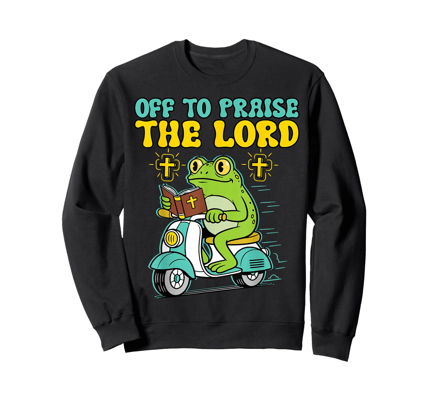 Funny Christian Frog Meme Off to Praise The Lord Religious T-Shirt