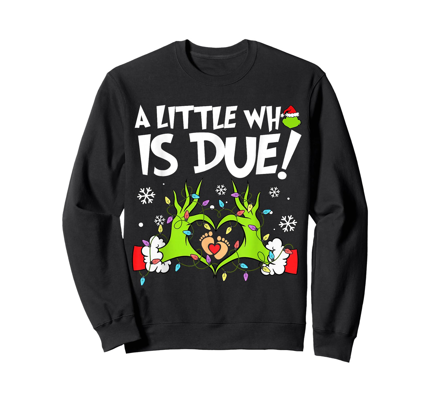 Cute A Little Who is Due Christmas Pregnancy Announcement T-Shirt