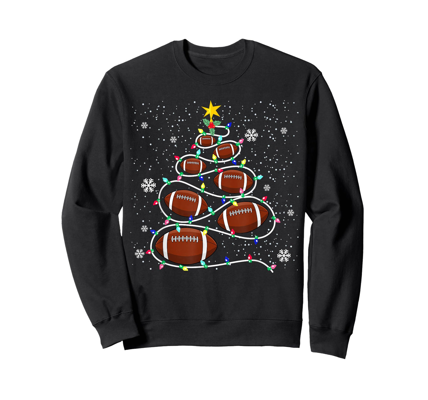 Football Christmas Tree Light Xmas Football Boys Girls Kids T-Shirt