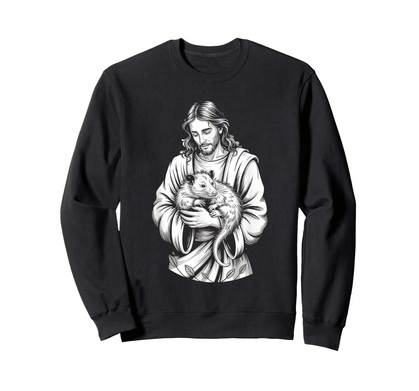 Jesus Holding Opossum Savior Animal Faith Wildlife Devotion T-Shirt