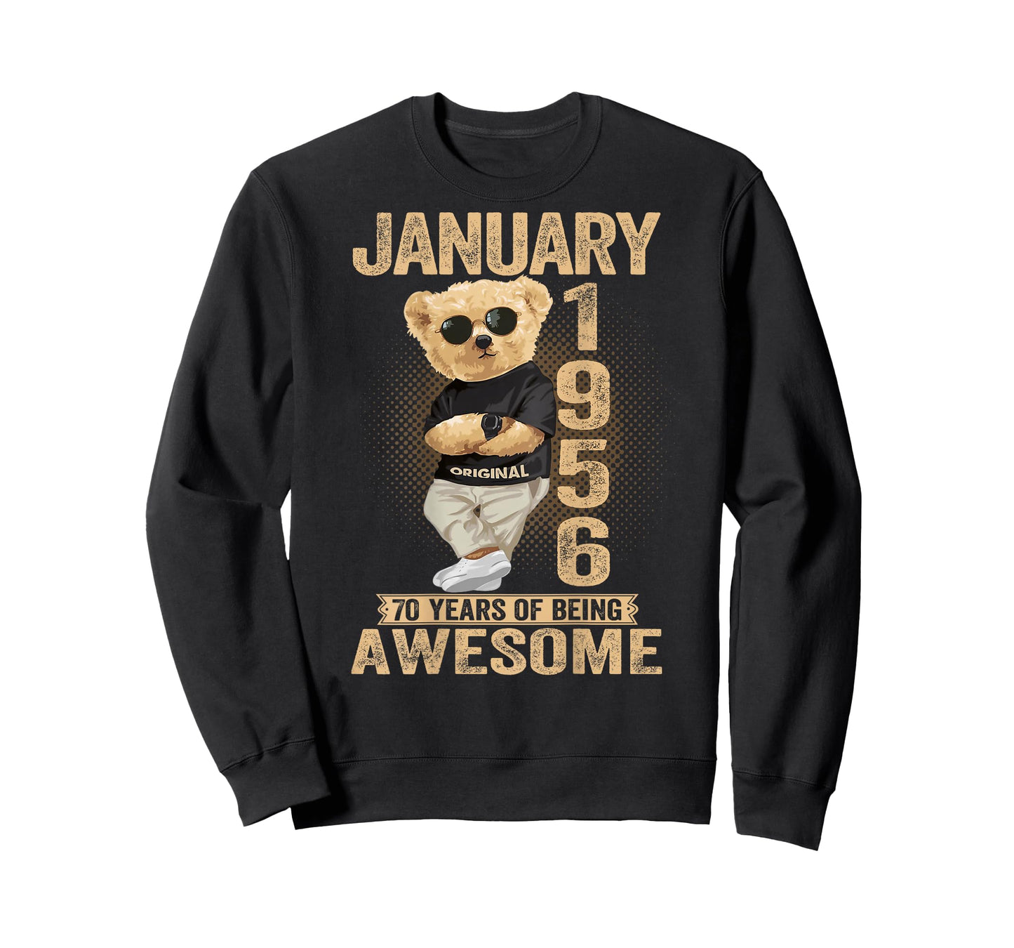 70 Year Old January 1956 Teddy Bear 70th Birthday Men Women T-Shirt