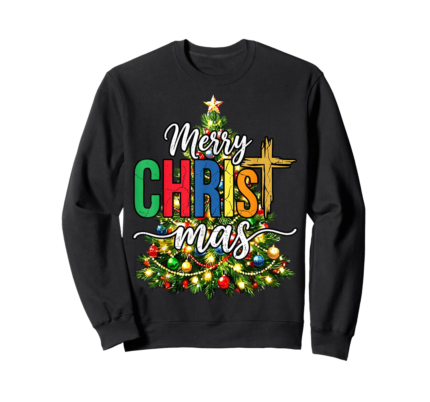 Merry Christmas Tree Christian Xmas T-Shirt