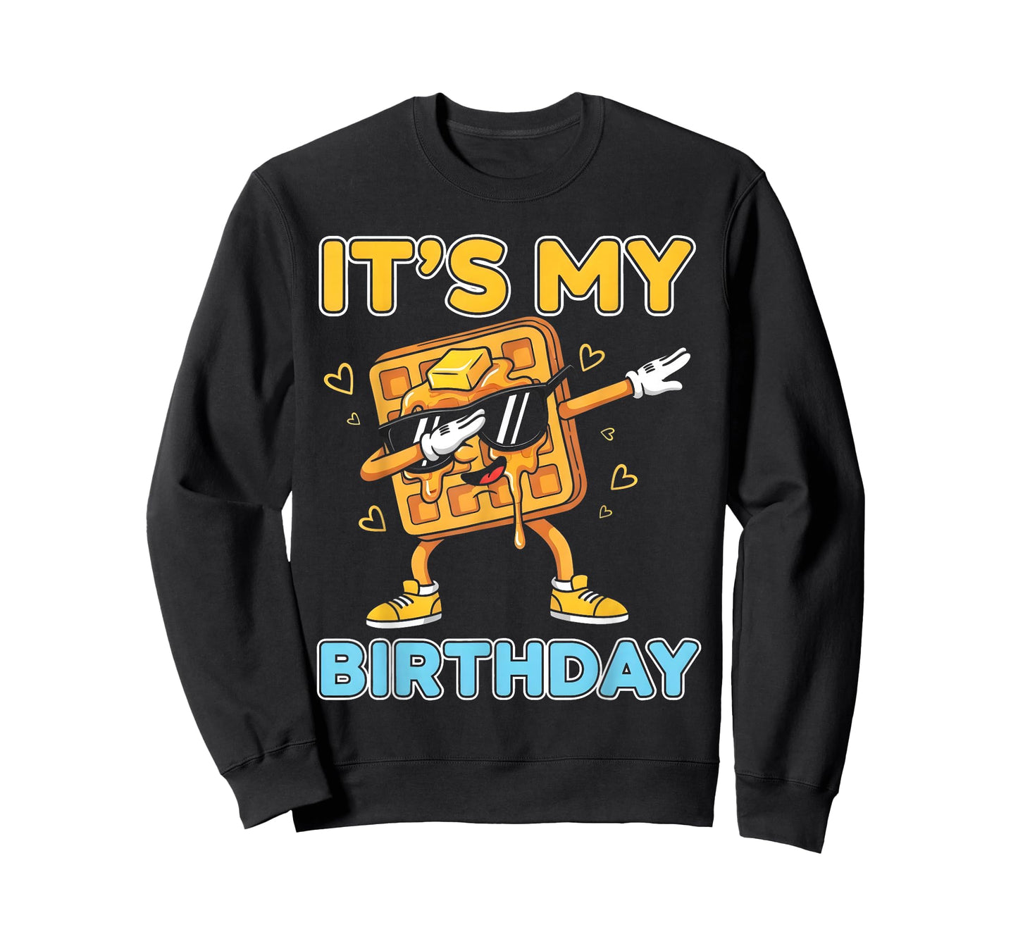 Funny It's My Birthday Waffle Dab Cartoon Party Boy Girl T-Shirt