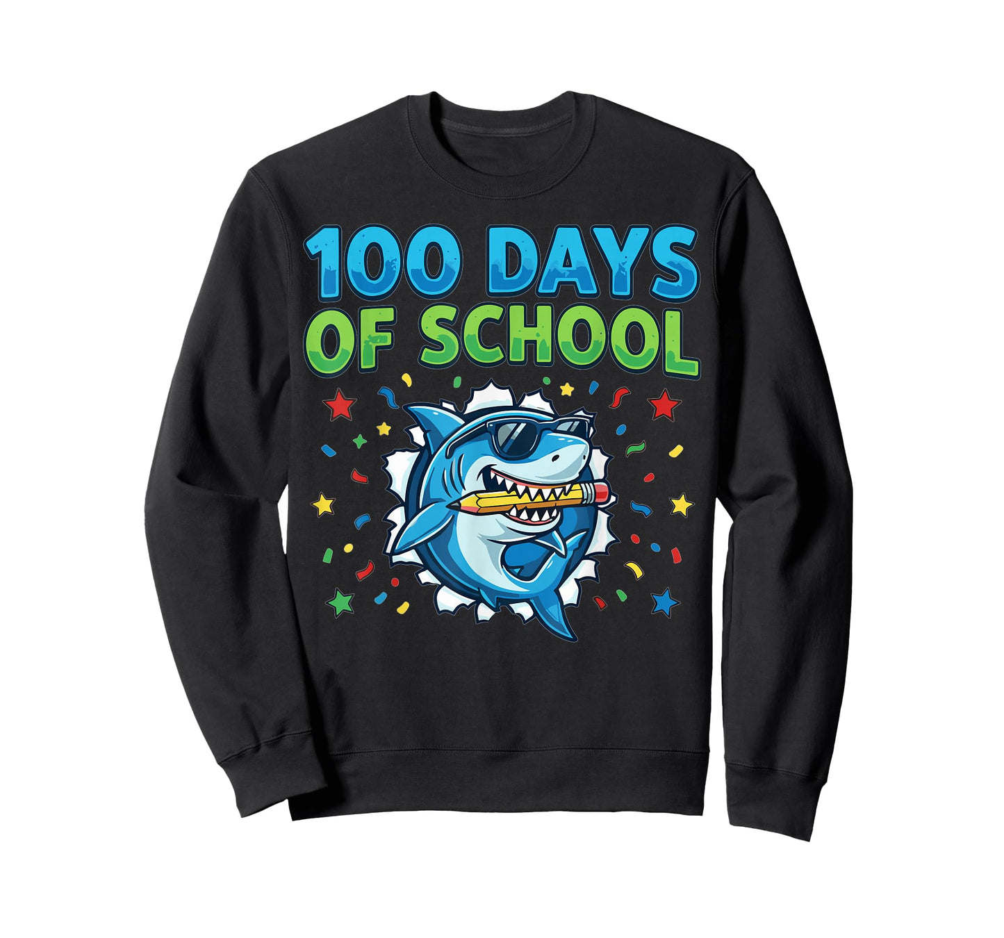 Happy 100 Days of School Shark Boys T-Shirt