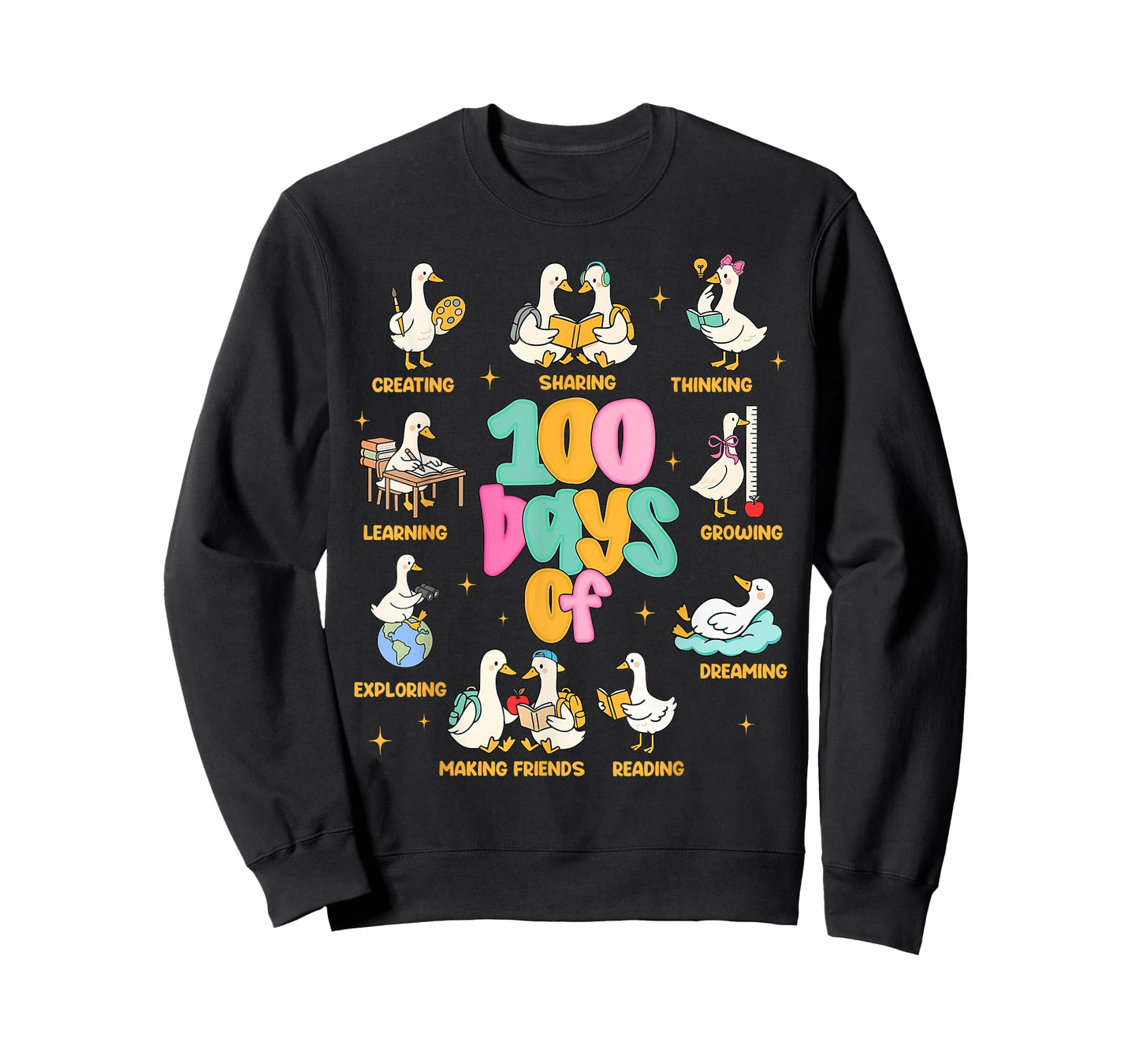 100 Days of School Silly Goose Teacher Men Women 100th Day T-Shirt