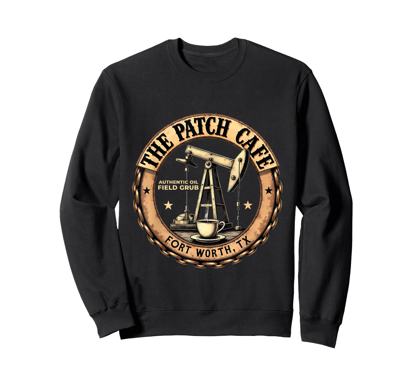 Vintage Theme Oilfield Patch Cafe Authentic Field Grub T-Shirt