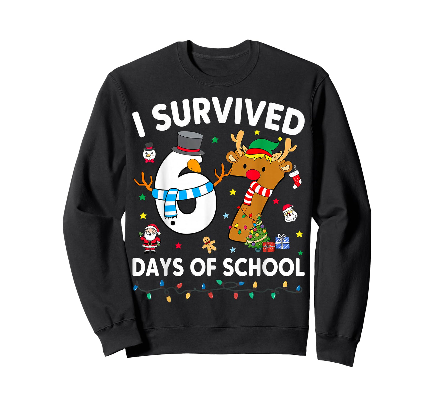 I Survived 67 Days of School Funny Meme Six Seven Christmas T-Shirt