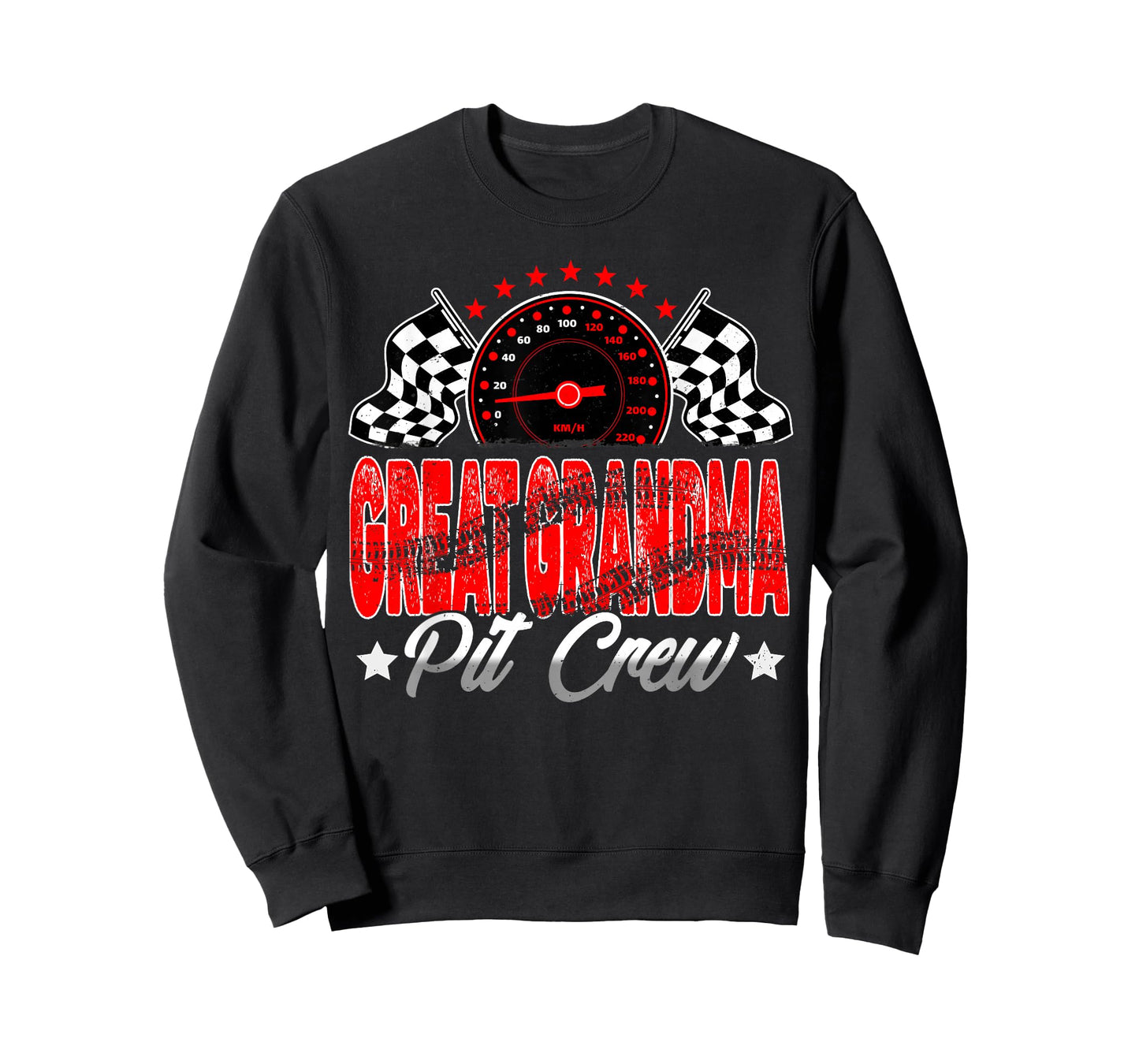 Great Grandma Pit Crew Racing Car Family Matching Birthday T-Shirt