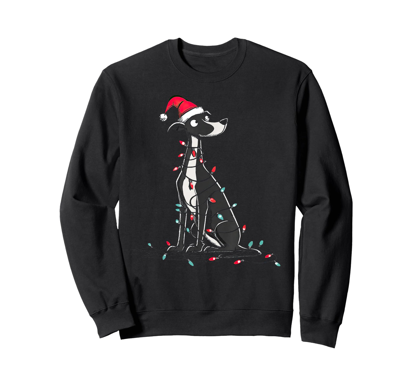 Funny Whippet Christmas Graphics Dog Lights Lover T-Shirt
