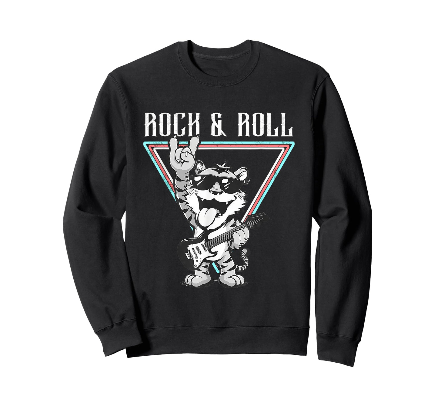 Rock & Roll Cool Tiger Playing Guitar T-Shirt