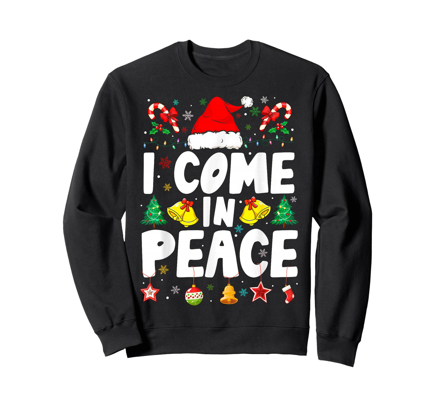 I Come in Peace I'm Peace Funny Couple Matching Christmas T-Shirt