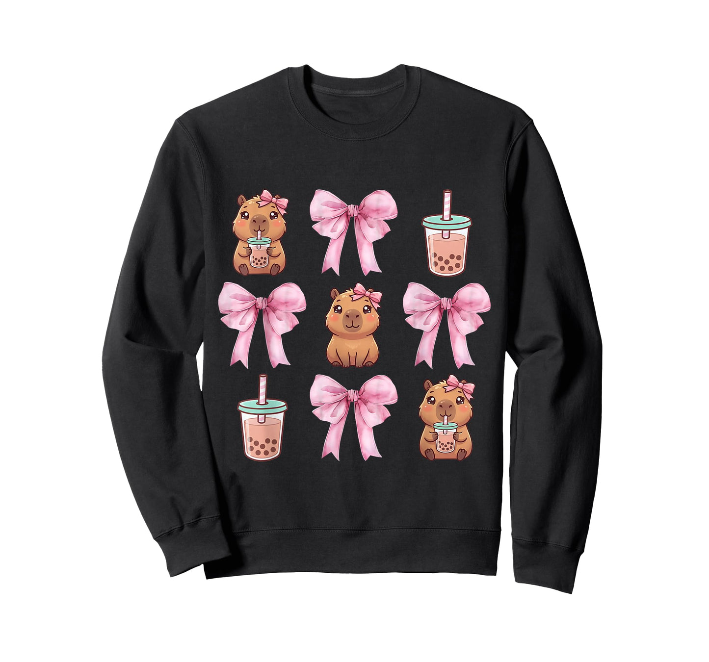 Cute Capybara Kawaii Capybara Drinking Bubble Tea Lover T-Shirt
