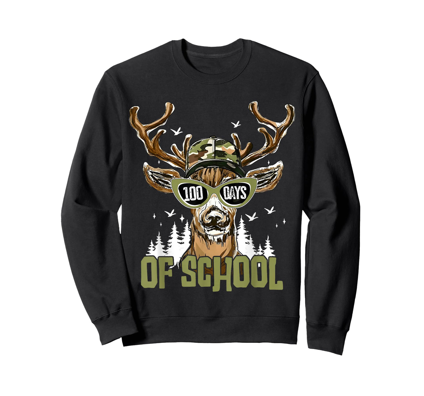 100 Days of School Funny Buck Deer Hunter Boy Girl Teacher T-Shirt
