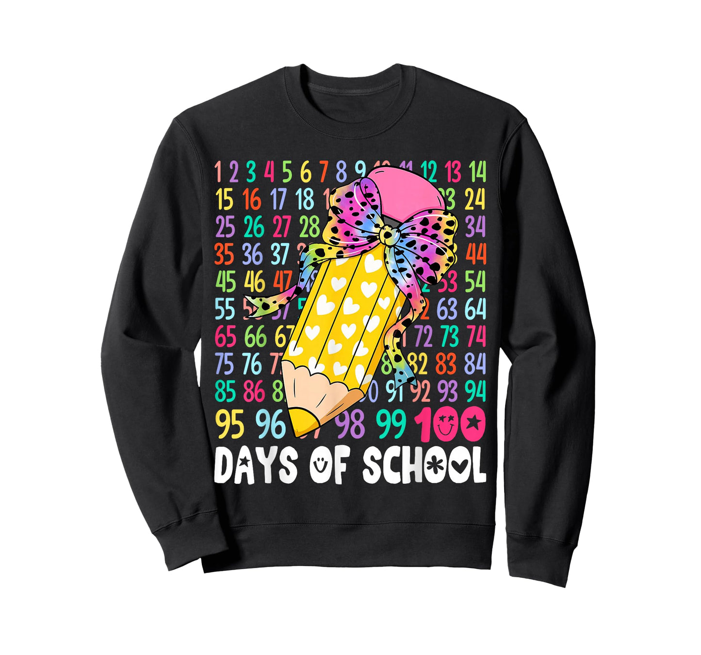 100 Days of School Girls Coquette Bow 100th Day of School T-Shirt