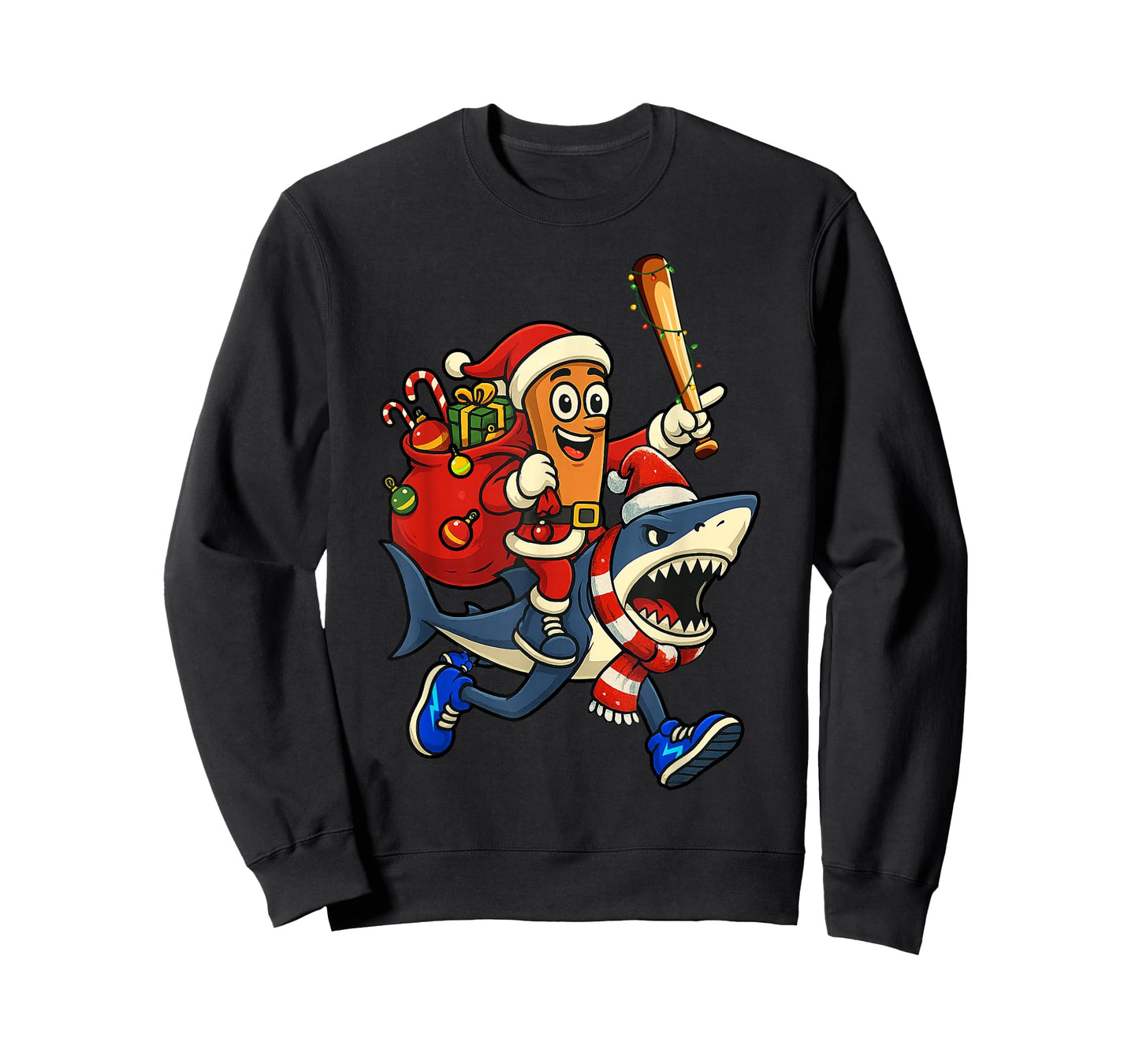 Funny Tung Tung Sahur Riding Tralala Xmas Italian Brainrot T-Shirt