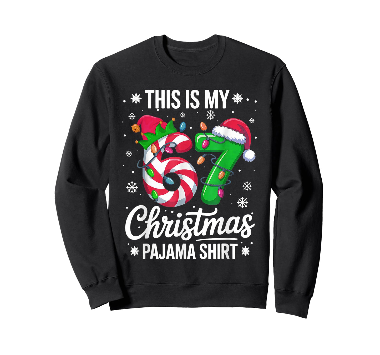 This My 67 Christmas Pajama Shirt 67 Meme Boys Girls T-Shirt