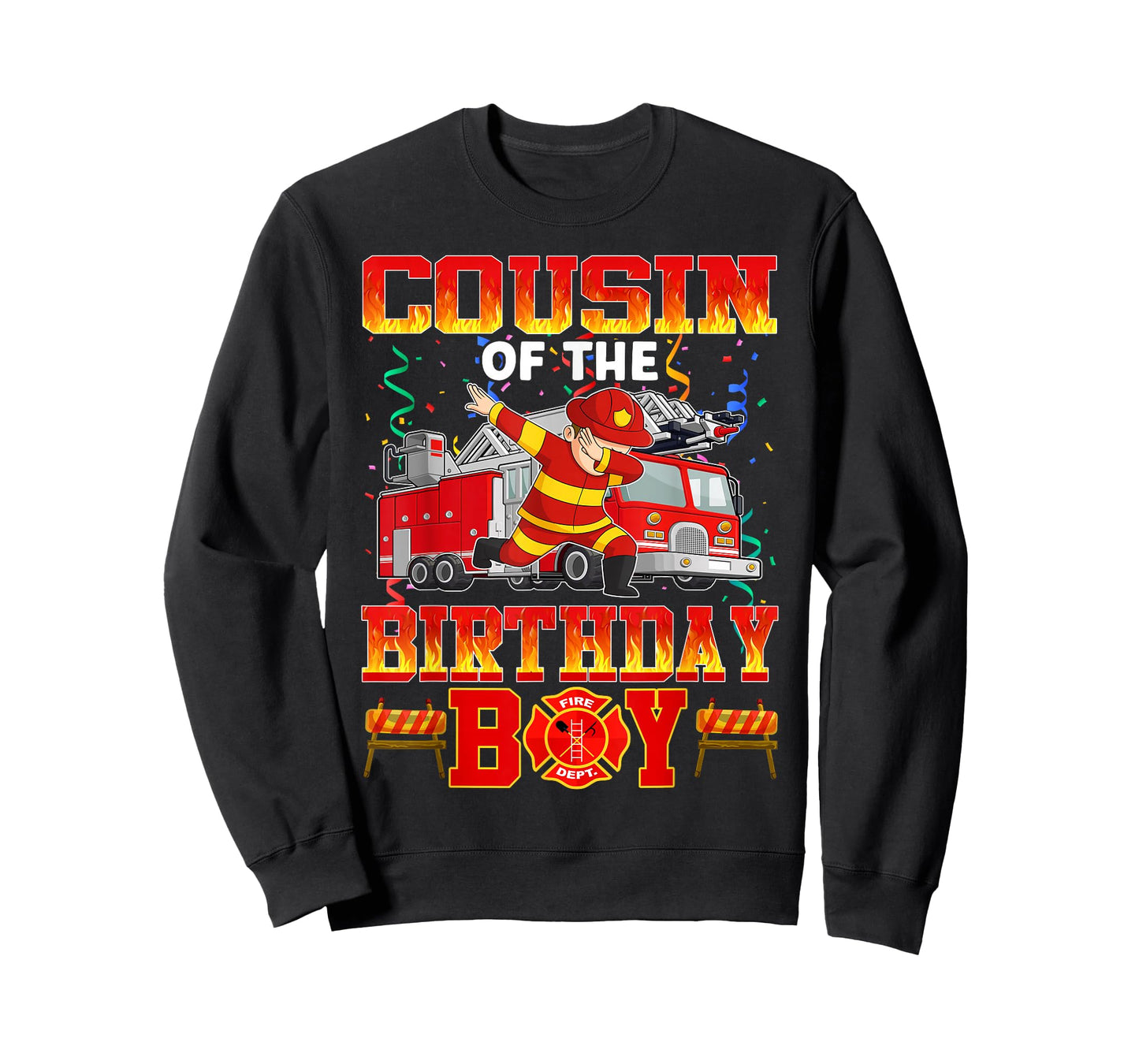 Cousin of The Birthday Boy Fire Truck Firefighter Boys T-Shirt