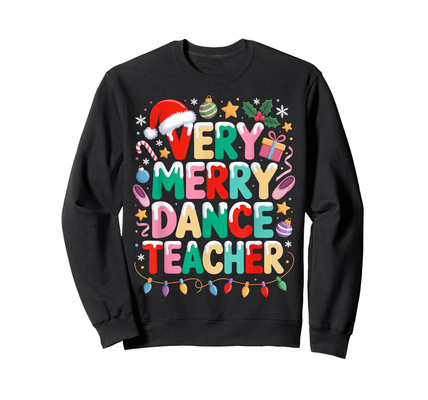 Very Merry Dance Teacher Christmas Ballet Dancer Dancing T-Shirt