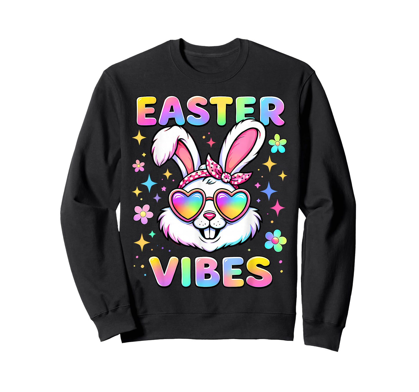 Kids Girls Easter Bunny Face Vibes Easter Kids Girls Women T-Shirt