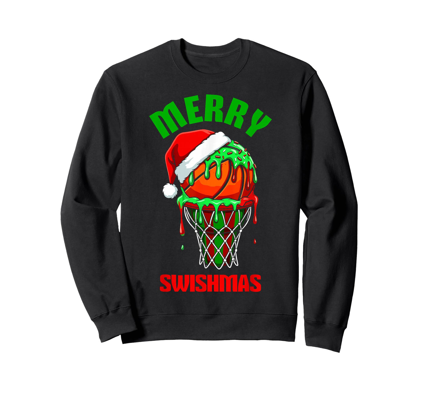 Merry Swishmas Basketball Ugly Christmas Xmas Men Boys Kids T-Shirt