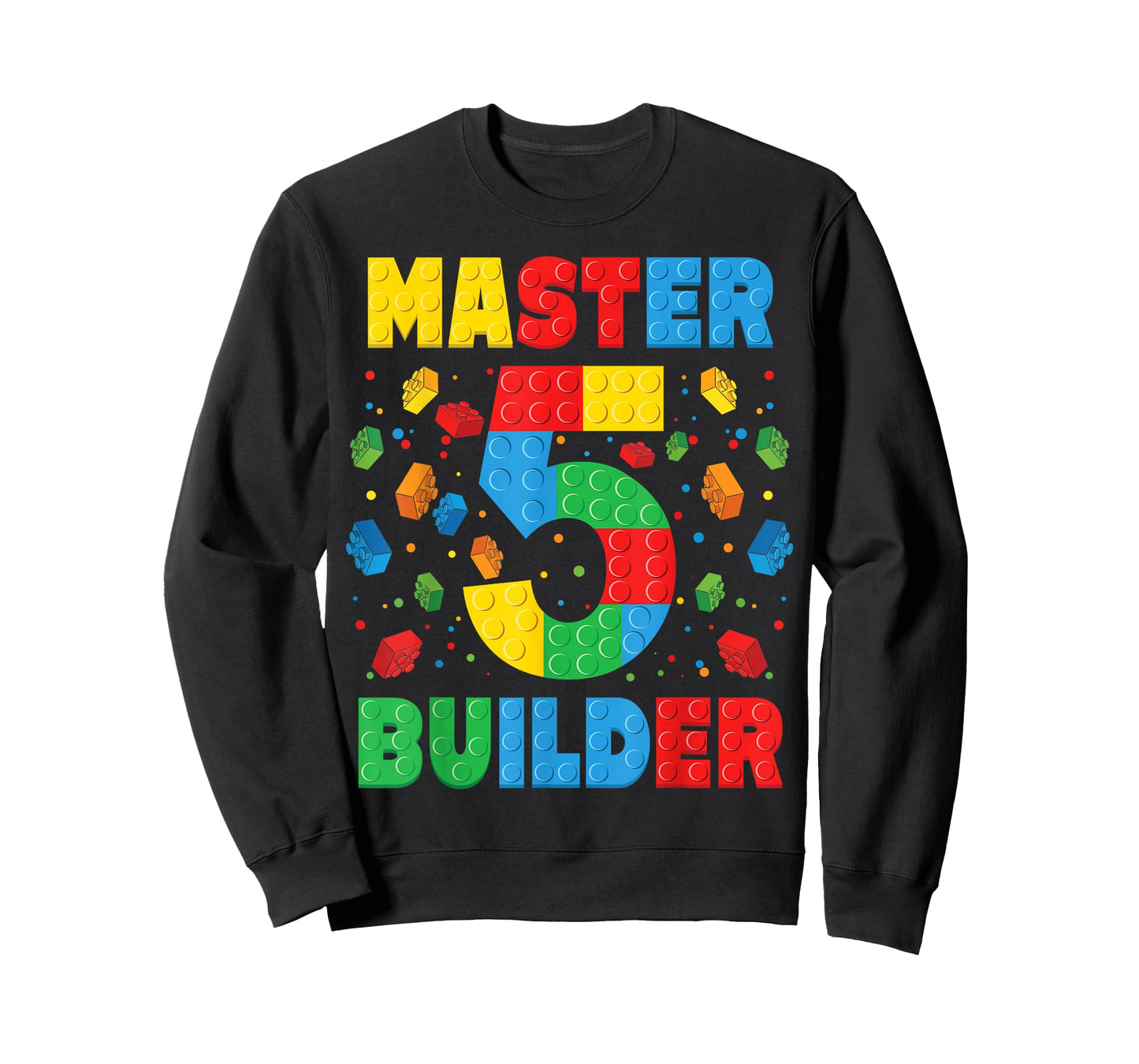 Master Builder Age 5th Birthday Squad Block Building T-Shirt