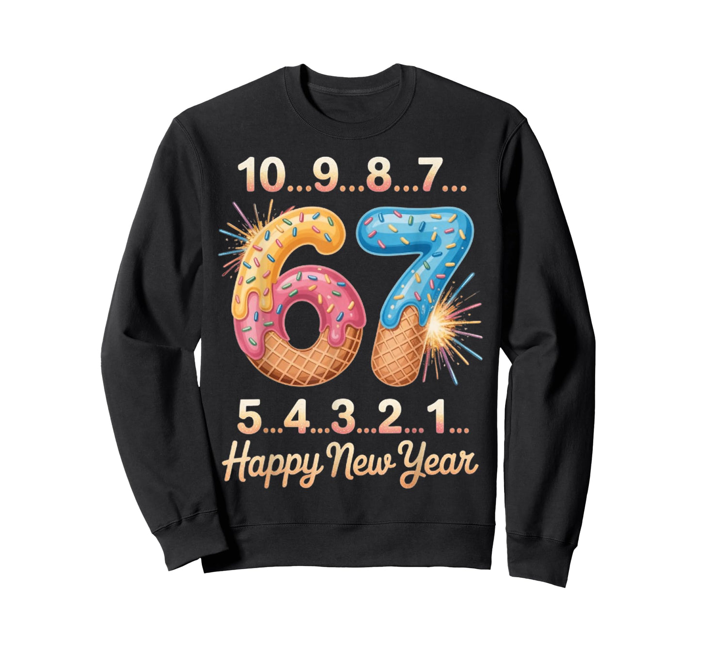 Happy New Year 2026 Eve Party Countdown Fireworks 6 7 T-Shirt