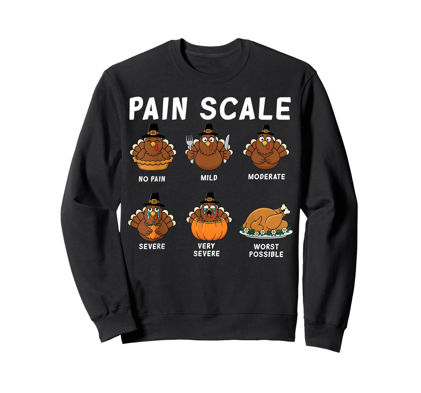 Funny Turkey Pain Scale Thanksgiving Nurse Humor CNA ER T-Shirt
