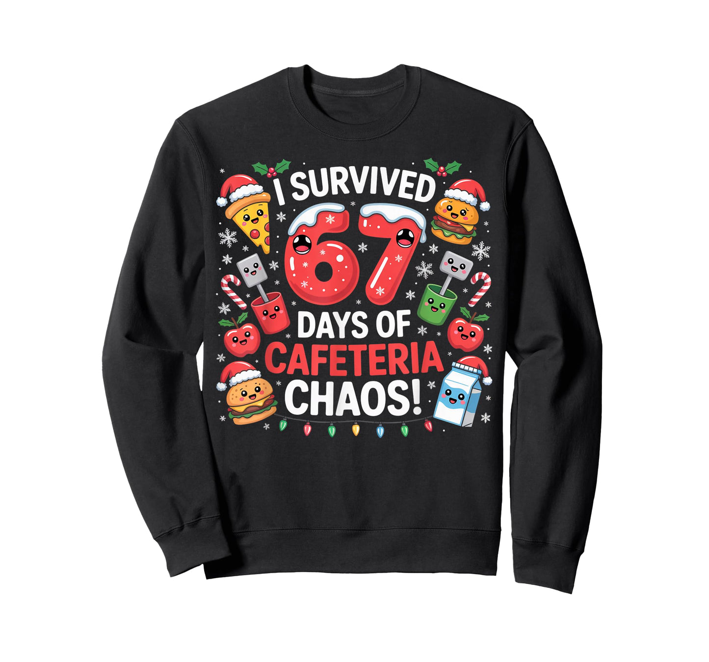 I Survived 67 Days of Cafeteria Chaos in Lunch Lady Xmas Tee T-Shirt