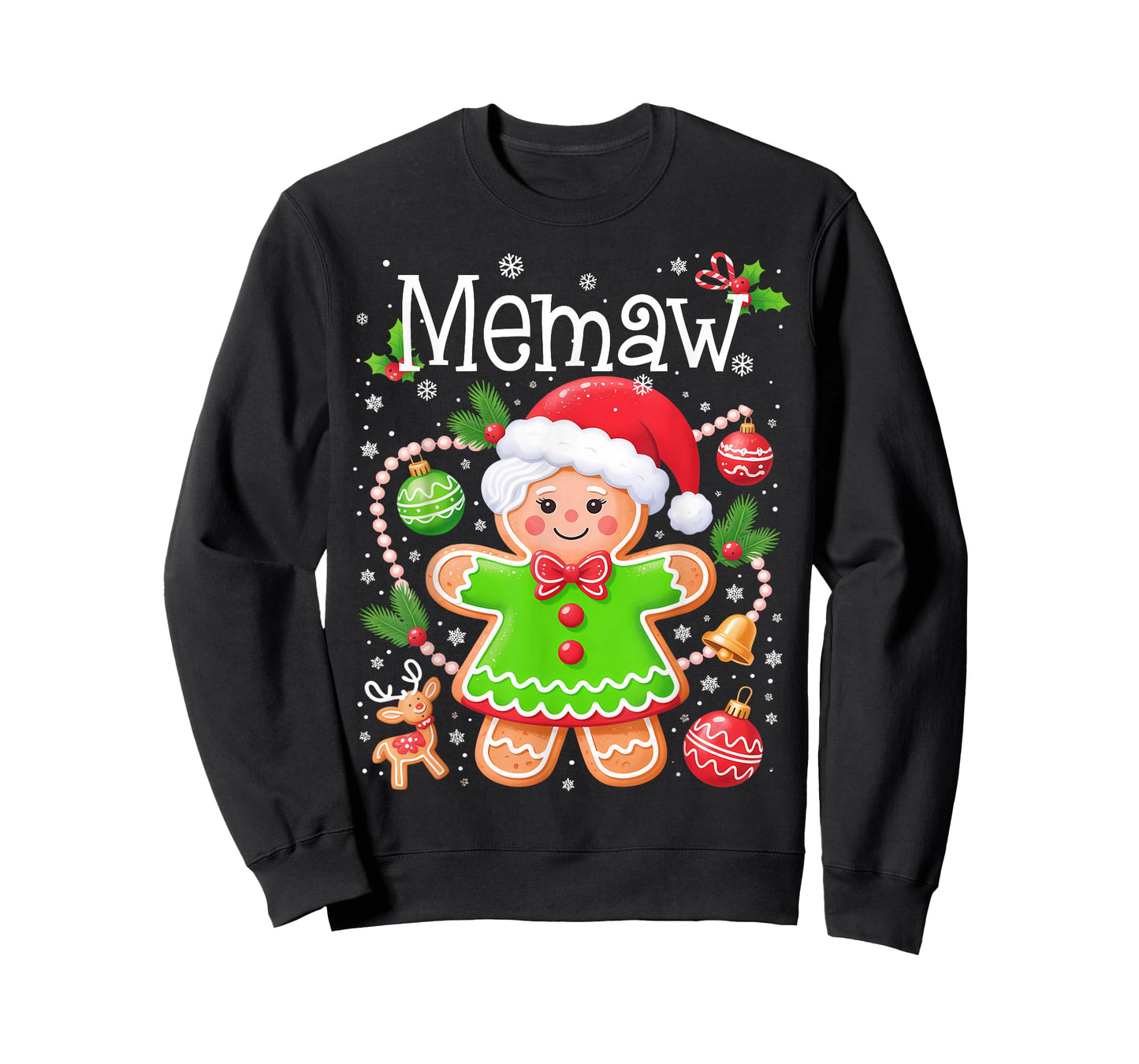 Cute Memaw Gingerbread Family Matching Christmas Cookie Crew T-Shirt