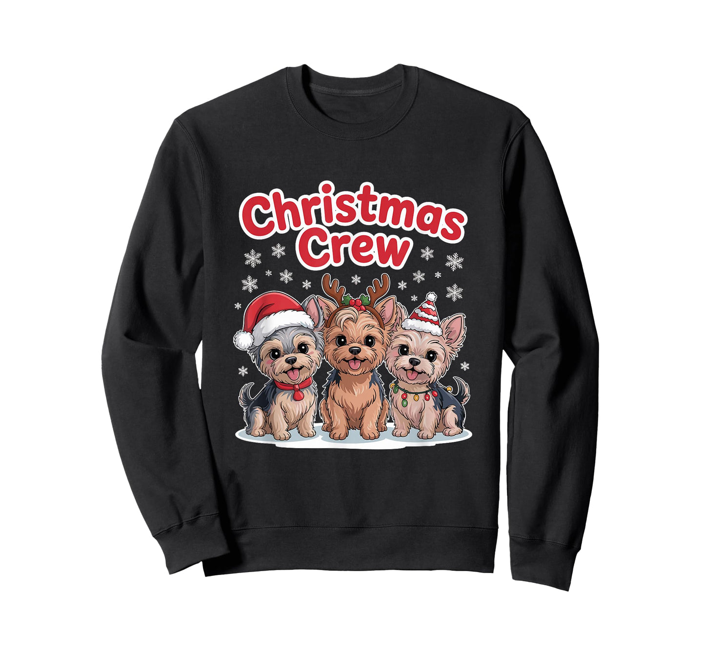 Christmas Crew Puppy Dog Funny Christmas Yorkshire Terrier T-Shirt