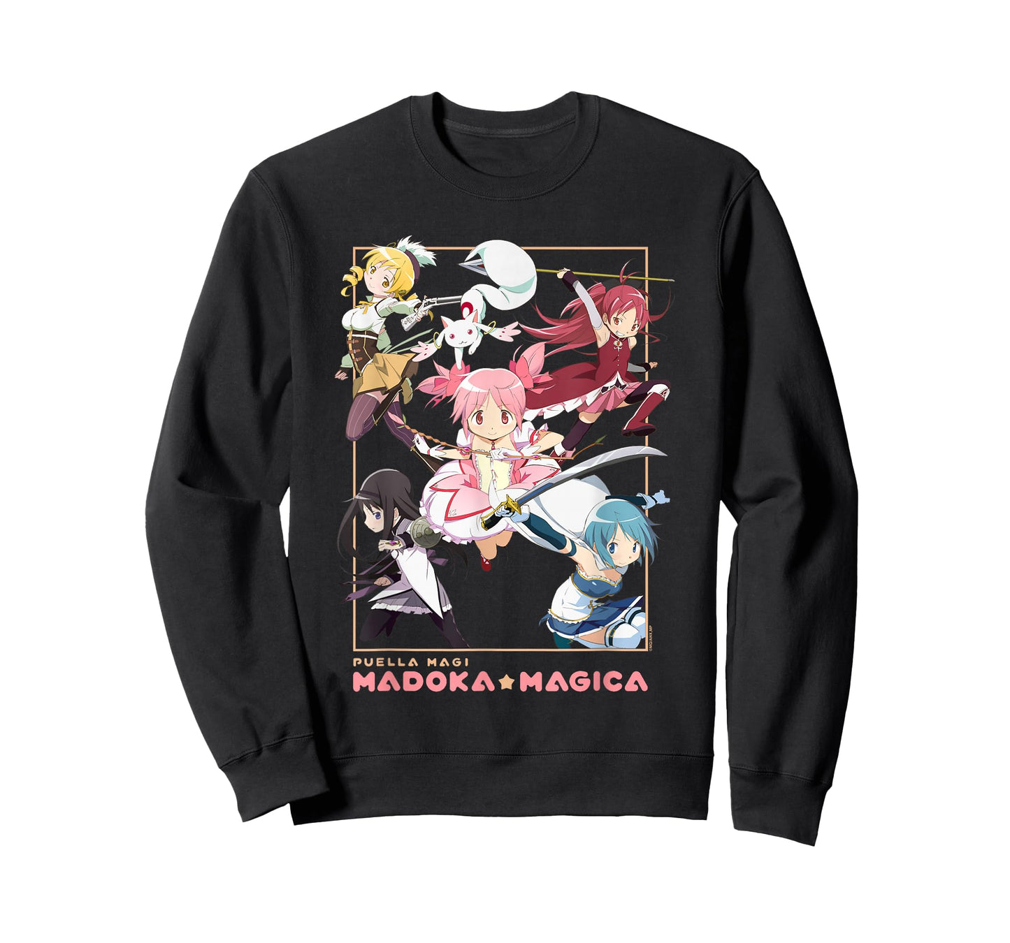 Madoka Magica Character Group Action Pose Anime T-Shirt