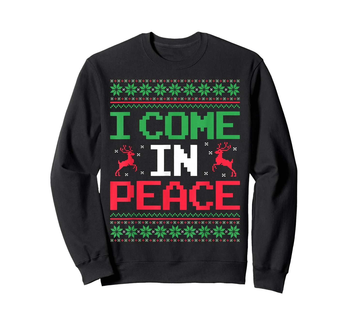 I Come in Peace Couple Matching Ugly Christmas Sweater T-Shirt