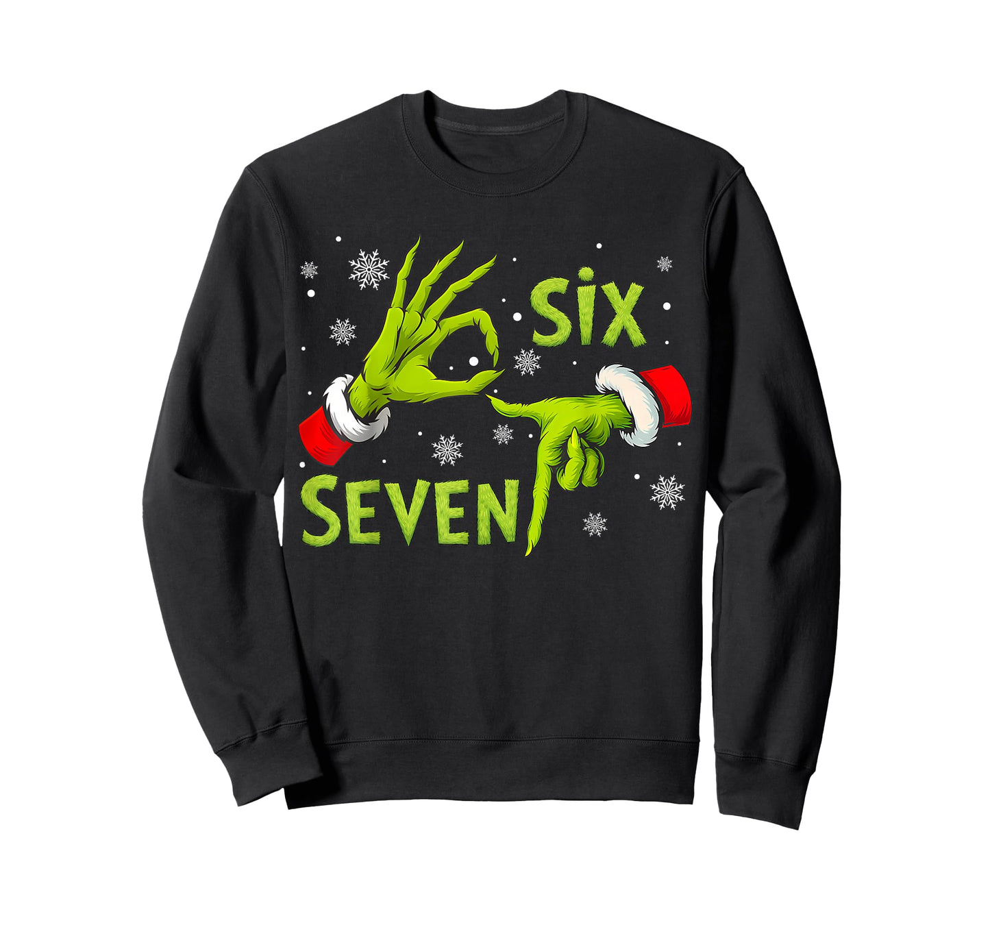 Funny Six Seven 67 Meme 6 7 Christmas Elf Hand Boys Teens T-Shirt