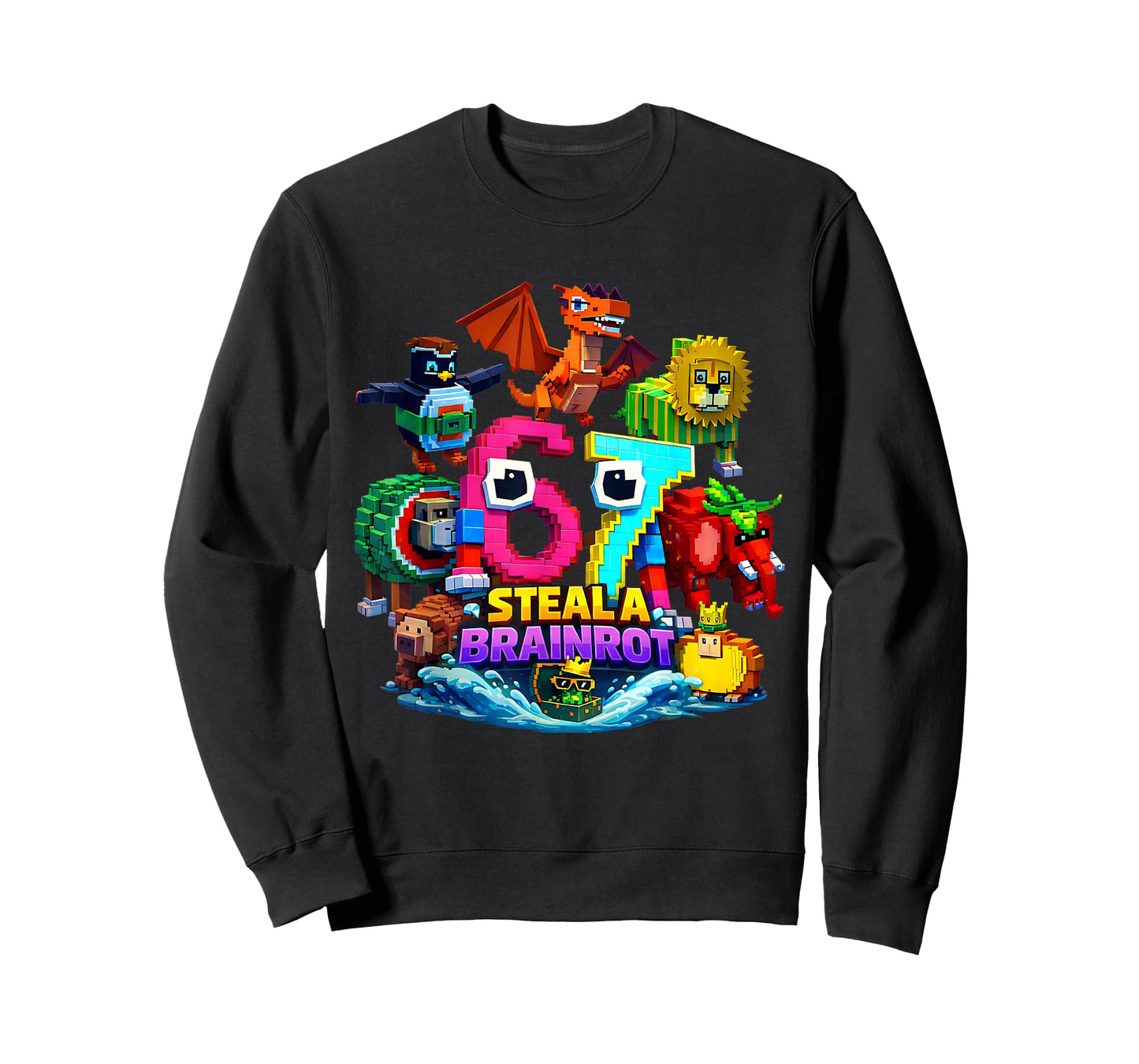 Steal a Brain Rot Shirt Funny Gamer Meme for Kids Funny 67 T-Shirt