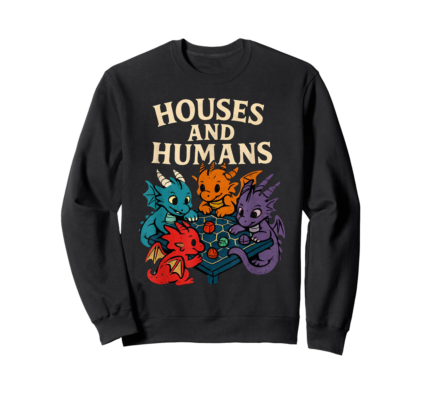 RPG Gamer Houses and Humans Funny Nerdy Men Women Kids T-Shirt