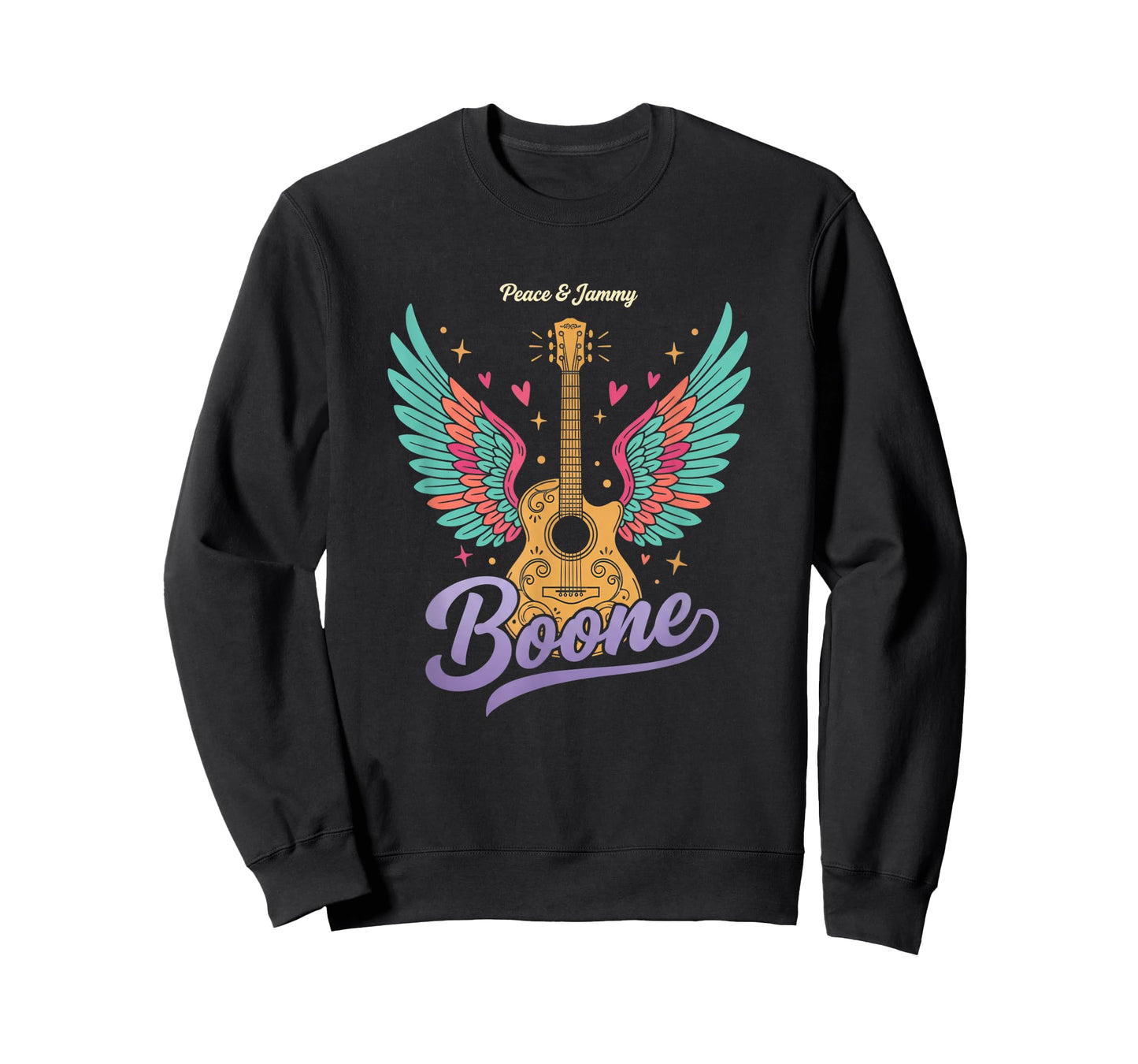 Boone Peace & Jammy Guitar Wings Girls Music Fan T-Shirt