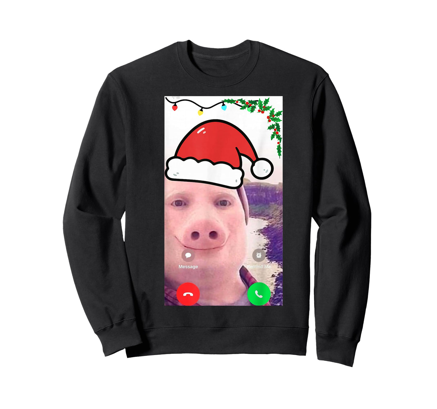 Funny gen z Humor brainrot Christmas John Pork Calling Meme T-Shirt
