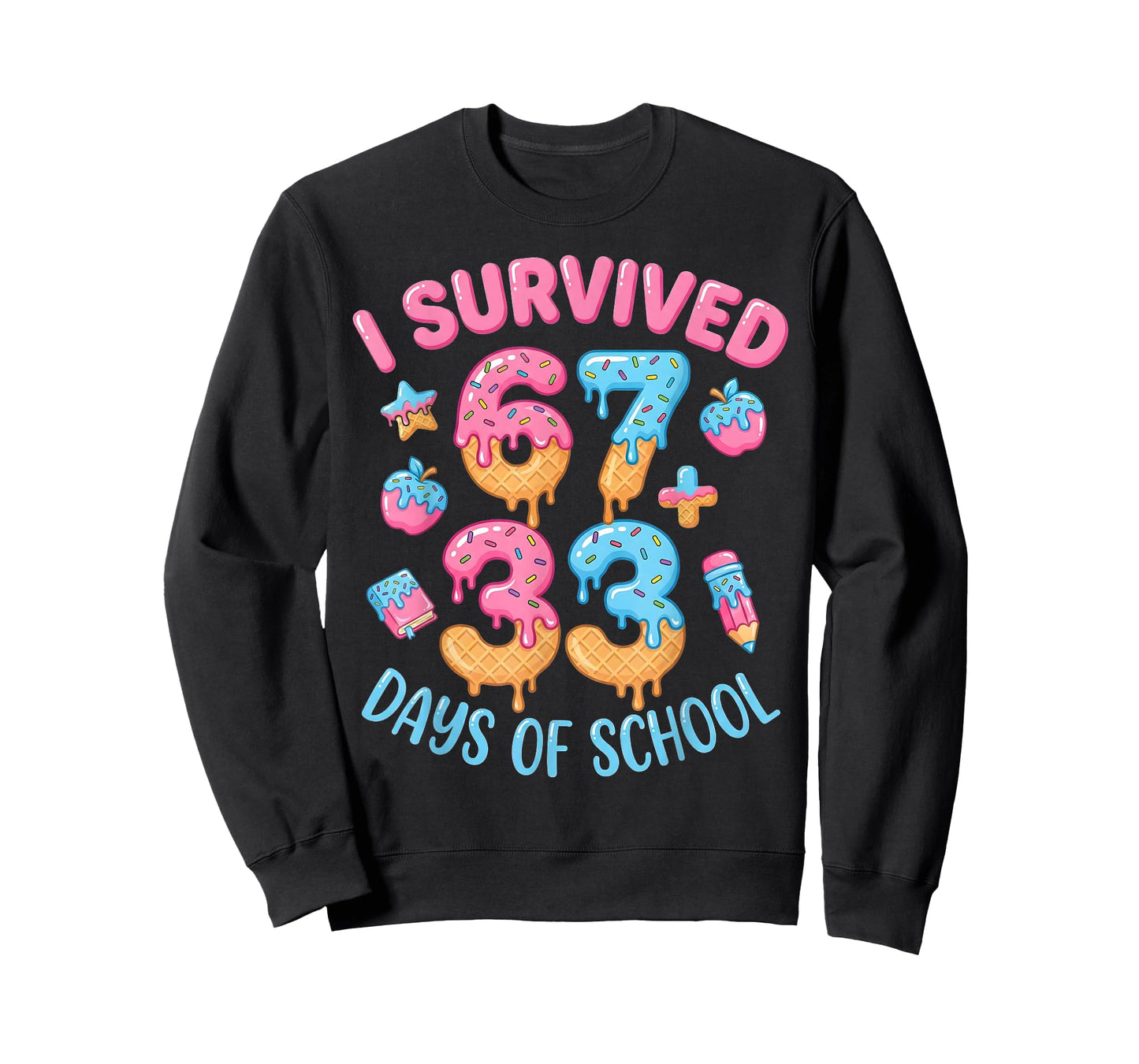I Survived 100 Days of School 67+33 Days Teachers 100th Day T-Shirt
