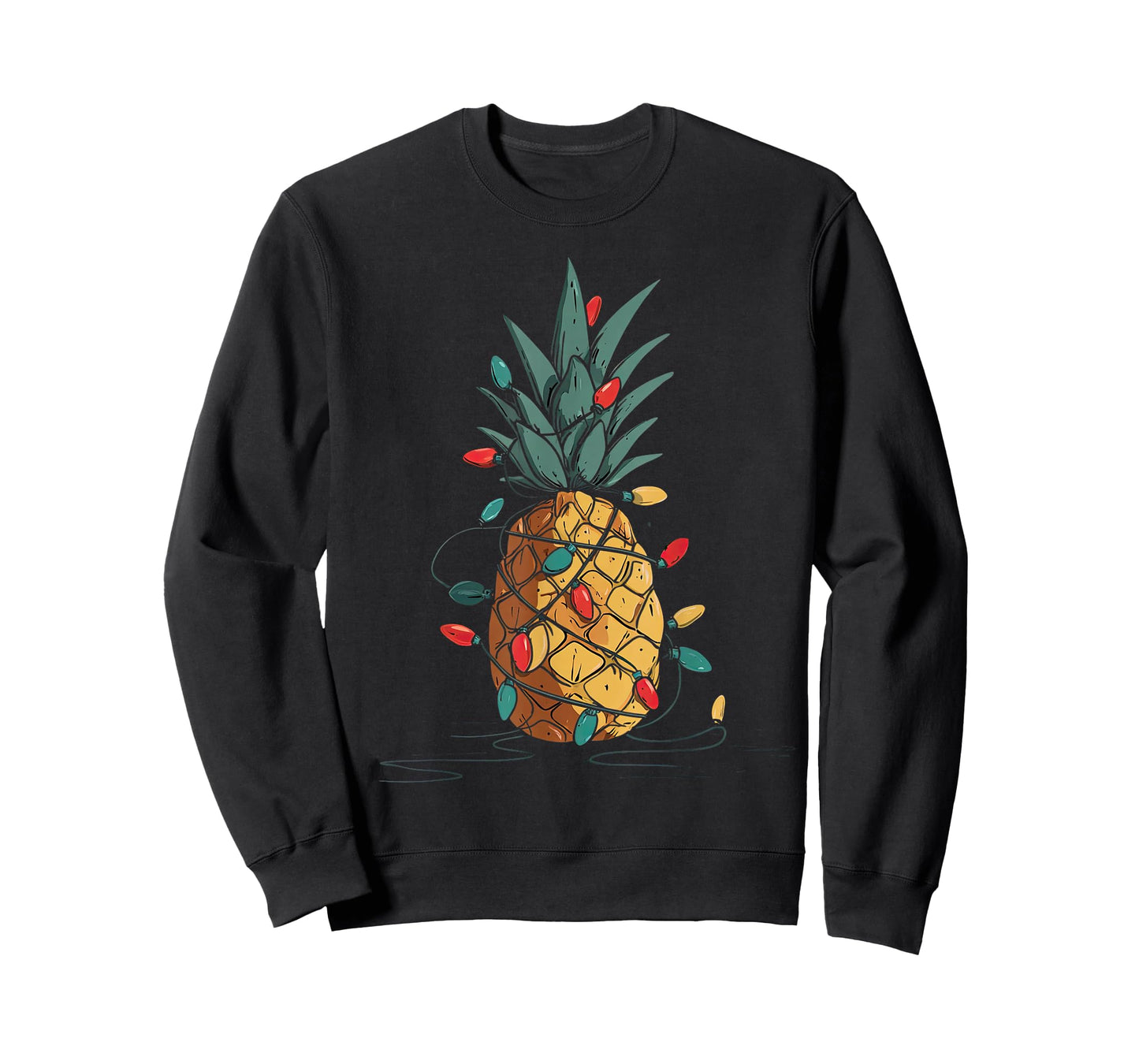 Funny Pineapple Christmas Graphics Lights Lover T-Shirt