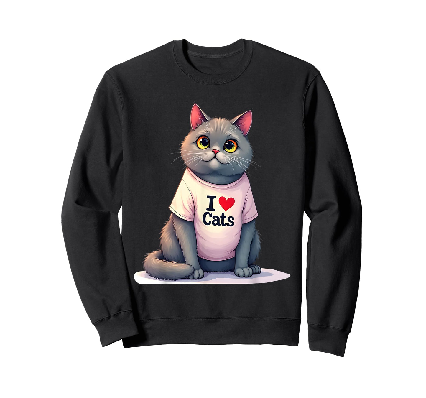 I Love Cats Cute Gray Kitty for A Cat Owner T-Shirt