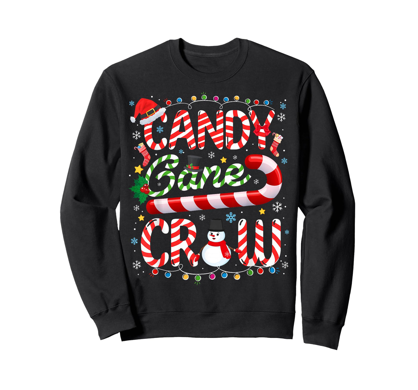 Candy Cane Crew Christmas Pajamas Adult Men Women Kids T-Shirt