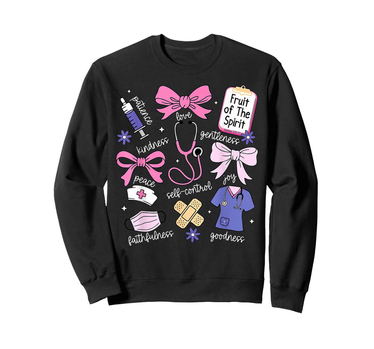 Coquette Bow Fruit of The Spirit Registered Nurse Christian T-Shirt