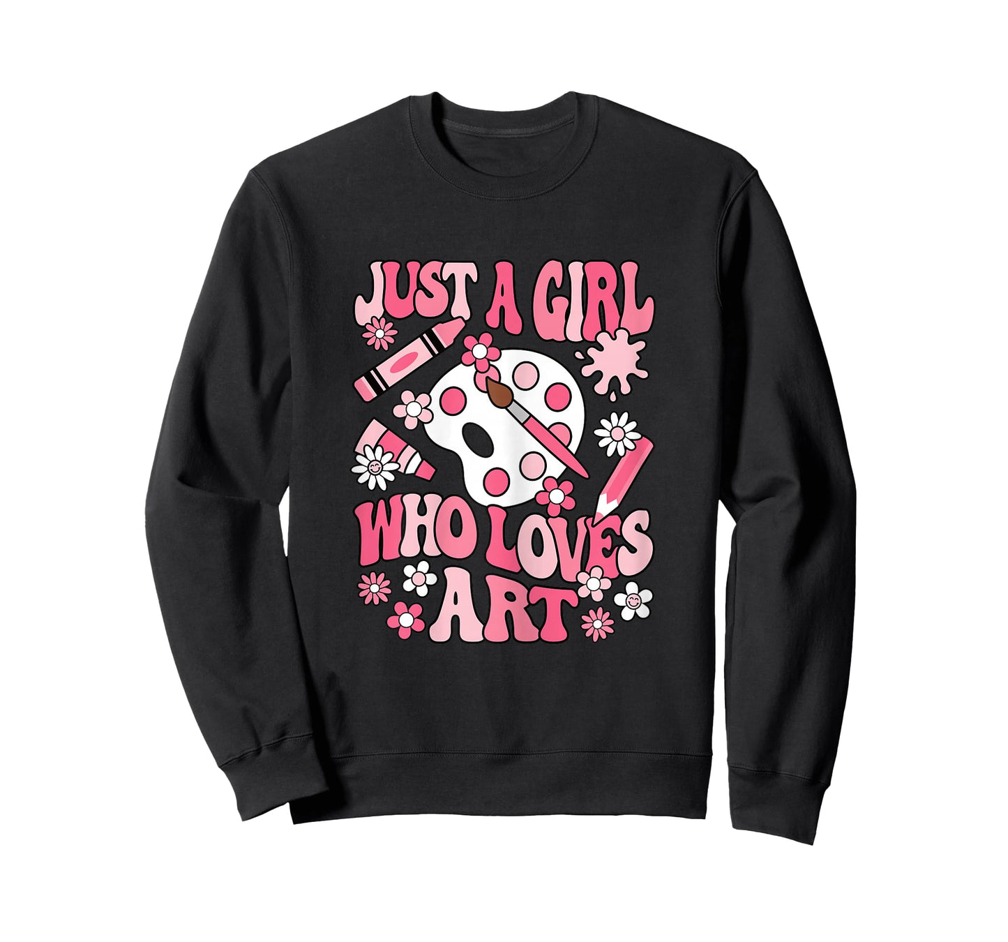 Just A Girl Who Loves Art Painting Artist Girls Kids T-Shirt