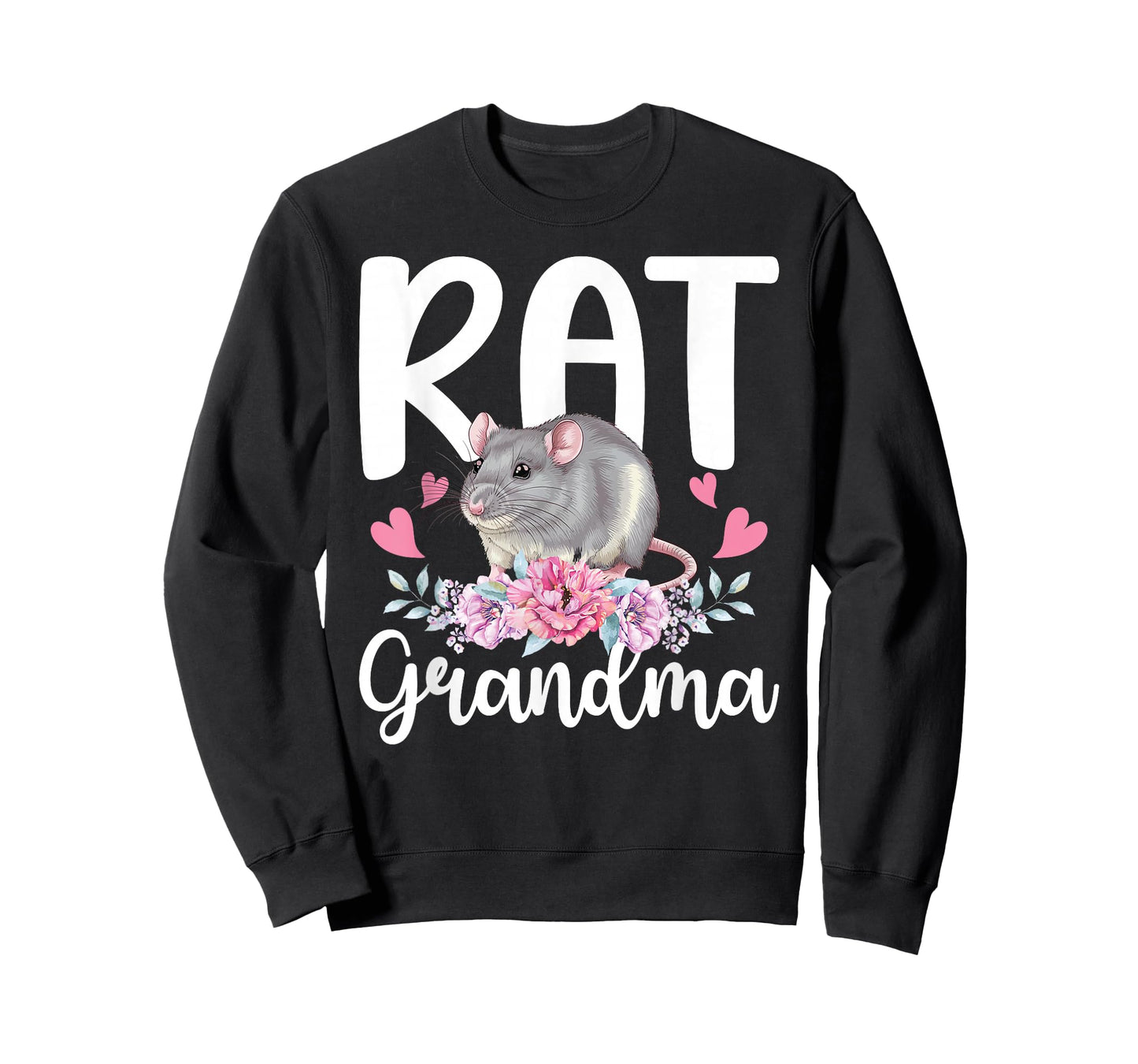 Rat Grandma Flowers Rat Owner Rat Lover Rat Grandmother T-Shirt