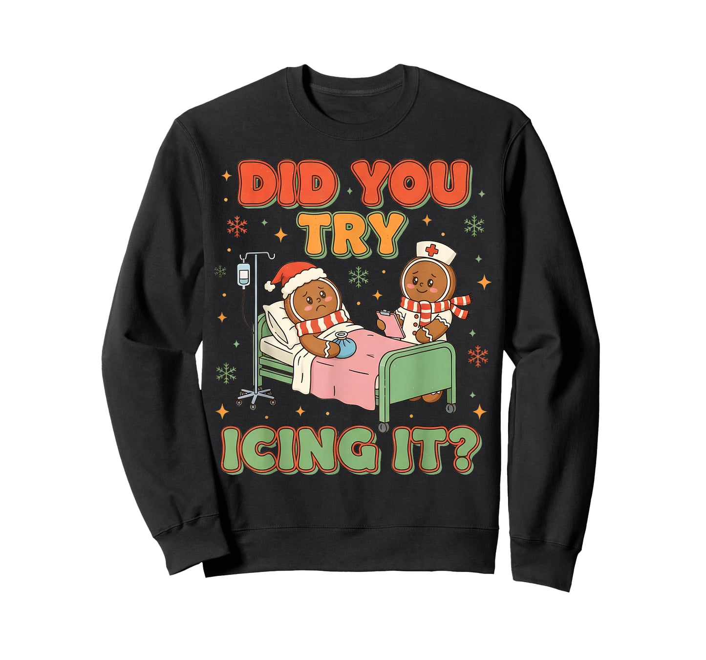 Funny Christmas Gingerbread Nurse Humor T-Shirt