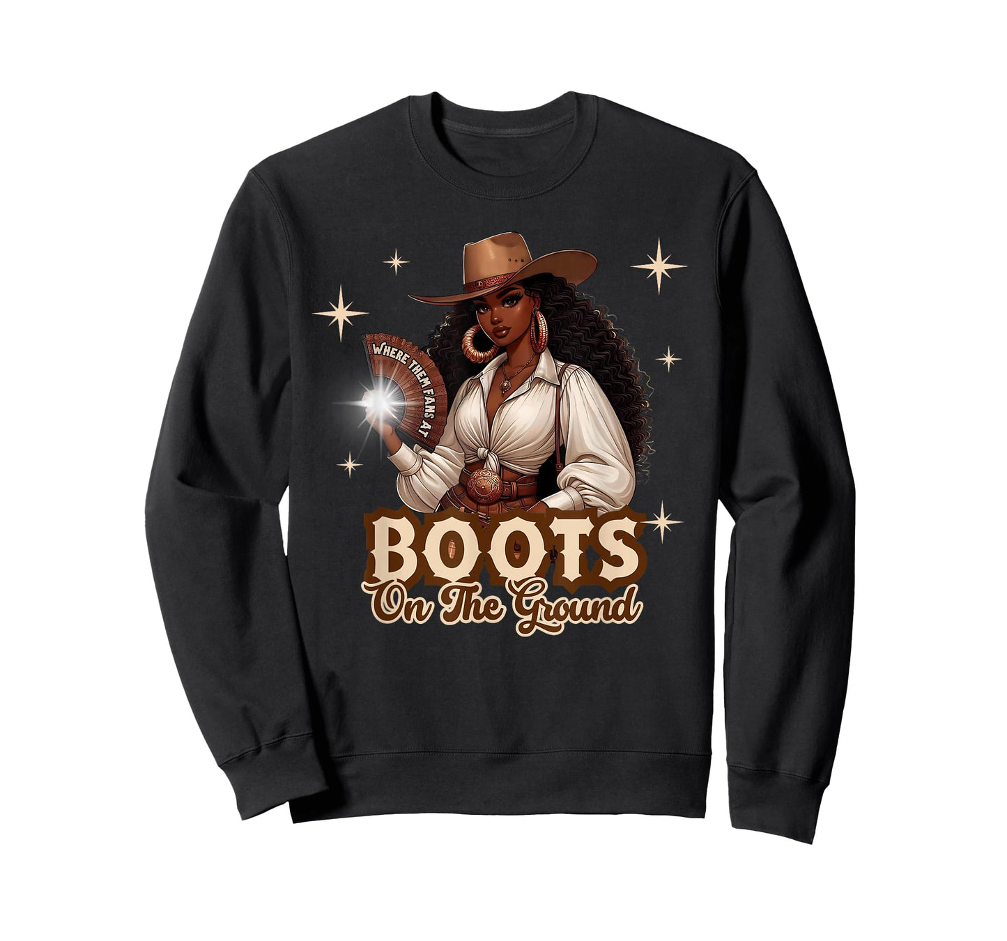 Boots On The Ground Cowgirl Western Black Girl Black History T-Shirt